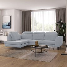 Corner sofa with sleeping function Tasar (Fabric: Matt Velvet 85, Side: Right)