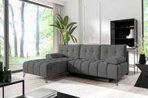 Bareli L-shaped Amon 11 corner sofa bed with storage, hydrophobic velvet, left side