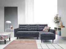 Corner sofa with sleeping function Juttic 227 cm (Fabric: Gemma 79, Legs: Black, Side: Right)