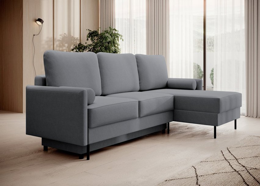 Tomonde L-shaped corner sofa with sleeping function with universal container