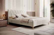 Upholstered bed 180x200 cm Tiksi beige velvet