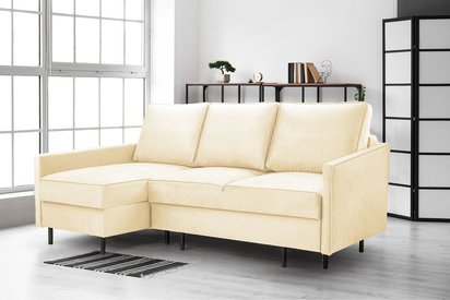 Corner sofa with sleeping function Rosilli L-shaped with container left side Monolith 04