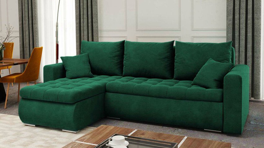 Corner sofa with sleeping function Derkan L (Fabric: Magic Velvet 2225)