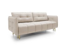 Portosello three-seater sofa bed with pocket spring and storage (Fabric: Castel 03, Legs: Gold)