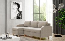 Corner sofa with sleeping function Parcully L-shaped with storage universal Paros 02 velour