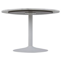 Fliese round dining table diameter 110 cm white marble on a white base