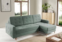 Corner sofa with sleeping function Halvad L-shaped Amon 27 with container hydrophobic velvet universal