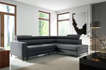 Vero L-shaped corner sofa with sleeping function with Neve 97 container, braided, right-hand side