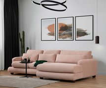 Bellines corner sofa corduroy light pink right side