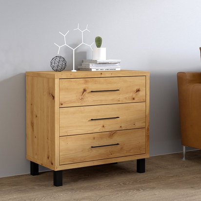 Chest of drawers with three drawers Azelle oak Artisan