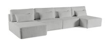 Corner sofa with sleeping function Moduliano U-shaped large with container universal gray boucle