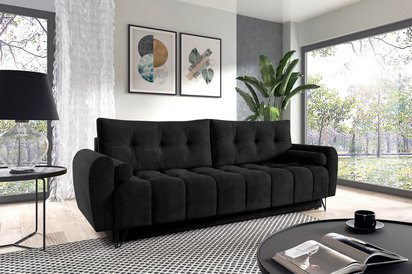 Minna Amon 13 three-seater sofa bed with storage, water-repellent velvet