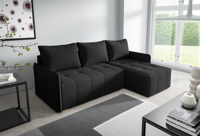 Corner sofa with sleeping function Grenada L-shaped with container Neve 100 braid right-hand side