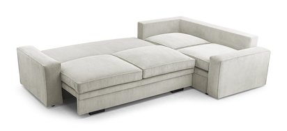 Figline L-shaped corner sofa bed with storage Lincoln 83 corduroy right-hand side