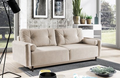 Juskoge three-seater sofa bed with storage (Fabric: Cloud 03)