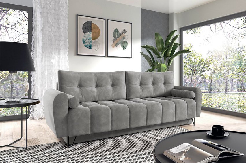 Minna Amon 09 three-seater sofa with storage, water-repellent velvet