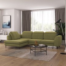 Corner sofa with sleeping function Tasar (Fabric: Matt Velvet 38, Side: Right)