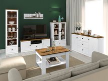 Mugeto TV cabinet 150 cm white/Lefkas oak