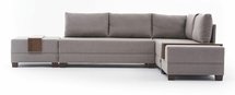 Modular corner sofa with sleeping function Solizes light beige right-hand side