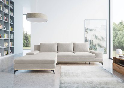 Corner sofa with sleeping function Stoverto (Fabric: Element 17, Side: Right)