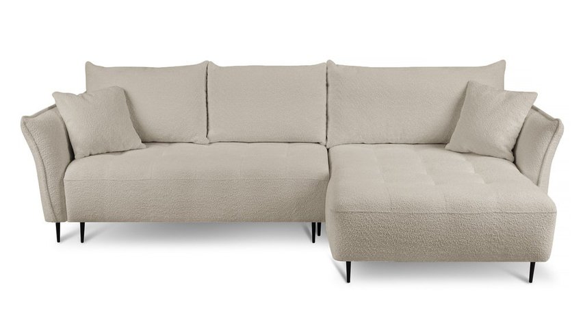 Minulo L-shaped corner sofa with sleeping function and storage (Fabric: Catch Me 02, Side: Right)