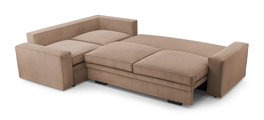 Figline L-shaped corner sofa with sleeping function with storage Lincoln 17 corduroy left-hand side