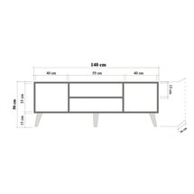 Smartser TV cabinet 140 cm with tree-patterned fronts