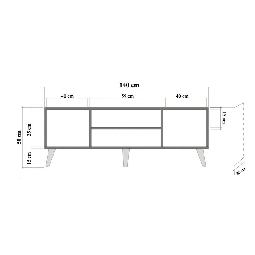 Smartser TV cabinet 140 cm with tree-patterned fronts