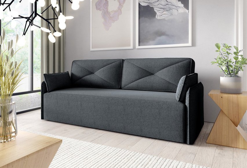 Sergio sofa bed with bedding container Neve 97 braided