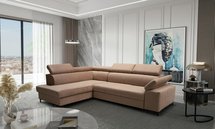 Tazzola L-shaped corner sofa bed with storage (Fabric: Manila 21, Side: Left)