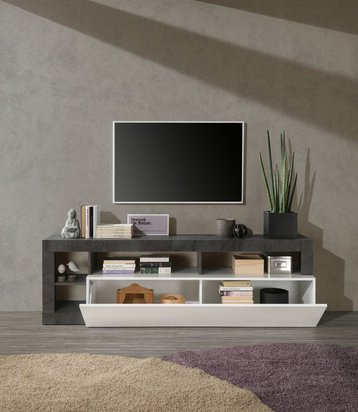 Preepe TV Cabinet White/Dark Gray