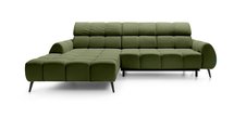 Perre L-shaped corner sofa bed with electrically extendable seat and adjustable headrest (Fabric: Castel 39, Side: Left)