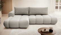 Ombo Storm 85 L-shaped corner sofa with sleeping function with a container in easy-to-clean braided fabric, left-hand side