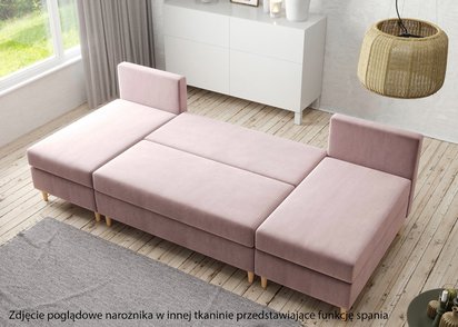 Corner sofa with sleeping function Squetta U-shaped with storage universal gray