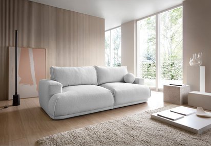 Divo three-seater sofa with storage, light gray hydrophobic fabric