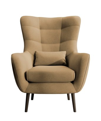 Vence Castel 48 wing armchair, velvet, easy-to-clean beech legs