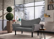 Slemated grey two-seater sofa