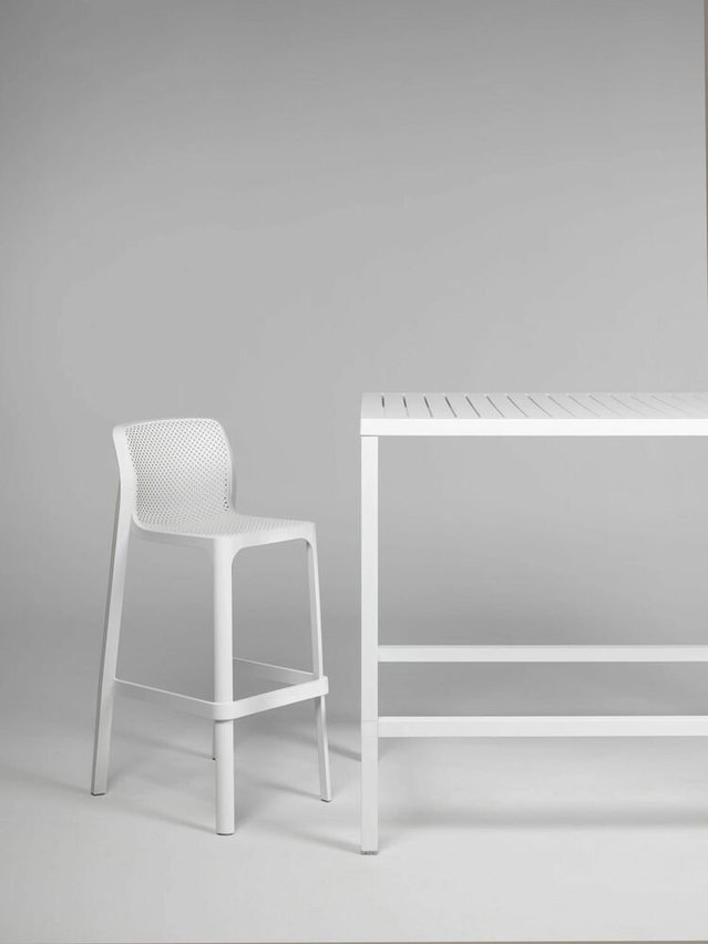 Net Nardi bar chair made of certified white material