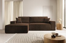 Corner sofa bed Farese New L-shaped with storage (Fabric: Poso 06, Side: Left)