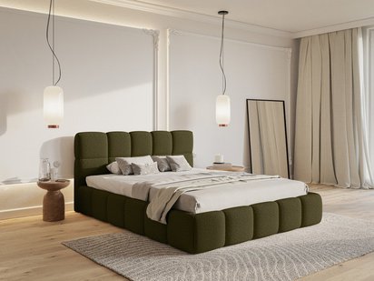 Upholstered bed 140x200 cm Cloudy olive Legend 05