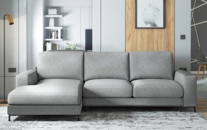 Mokpeo corner sofa bed (Fabric: Diosa 85, Legs: Black, Side: Left)