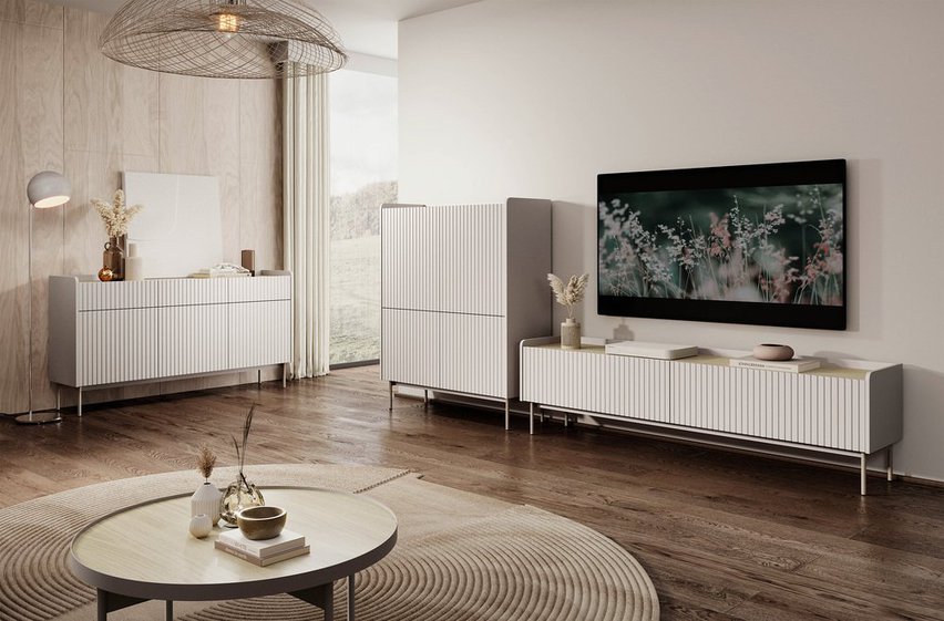 Liwelo two-door TV cabinet 181 cm grey-beige