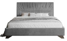 Llana upholstered bed 160x200 cm gray velvet