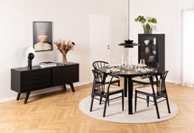 Zdenci round dining table oak veneer matt black 120 cm