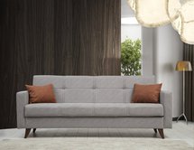 Desizes three-seater sofa with armrests, gray