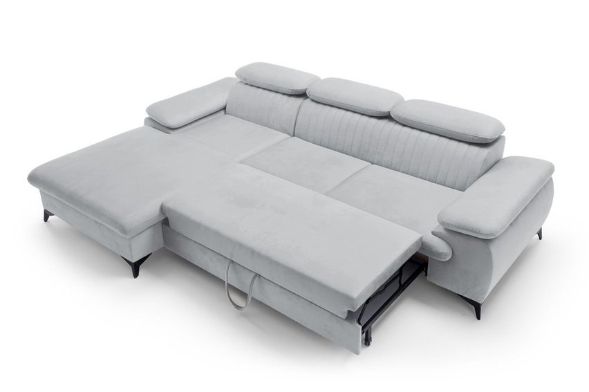 Corner sofa with sleeping function Furie L-shaped (Fabric: Matt Velvet 83, Side: Left)