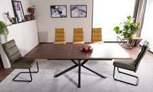 Extendable table Logan 160(200)x90 cm walnut/matt black