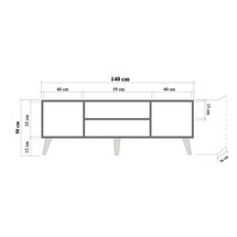 Smartser TV cabinet 140 cm with world map fronts