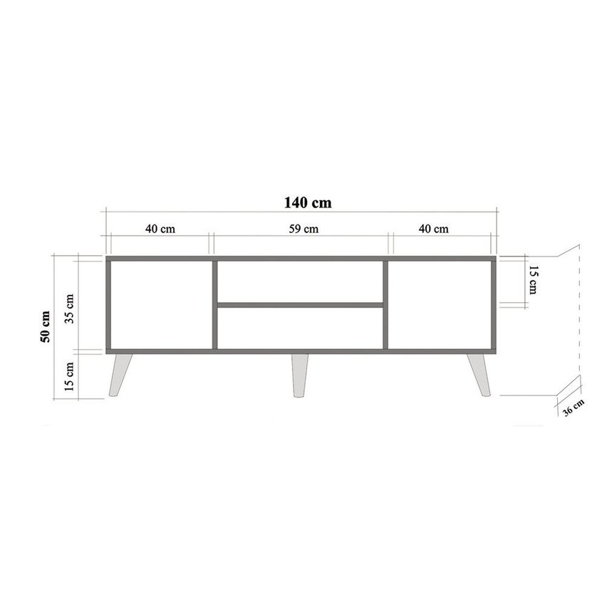 Smartser TV cabinet 140 cm with world map fronts