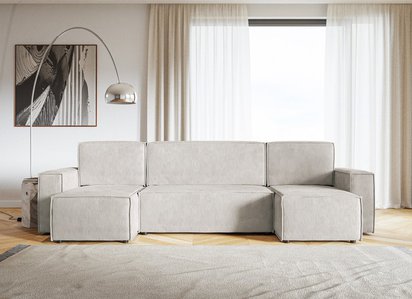 Copertino U-shaped corner sofa with sleeping function with container Element 13 universal